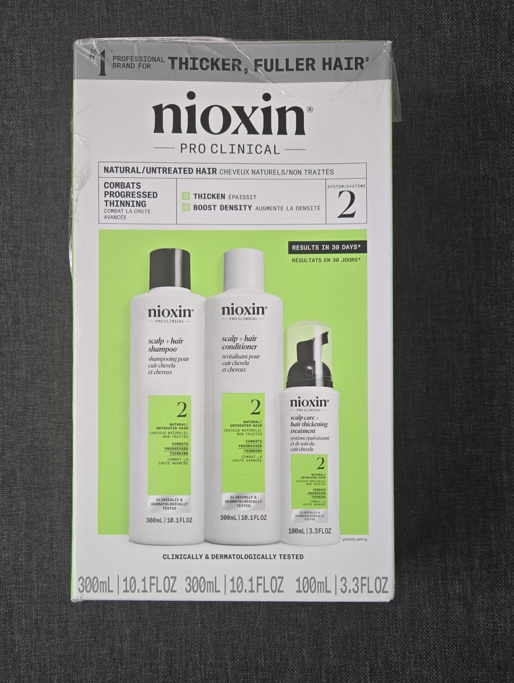 Nioxin 2 Kit- Shampoo, Conditioner & Thickner